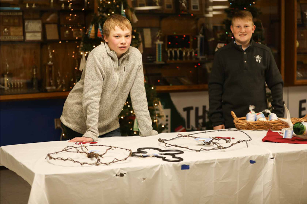 Eighth graders Hayes Christensen and Ryder Roduner sold their wares at Holly Jolly Mall. 