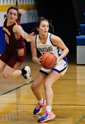 Mariah Messmer during Wessington Springs Spartans basketball action last Thursday at home.