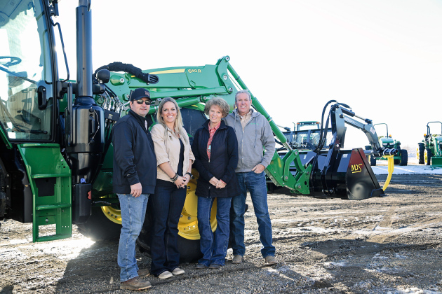 As of January 2, 2024, the implement dealership in Wessington Springs, L Double J Implement, is under new ownership, now doing business as Springside Sales, Inc. Shown left to right are new owners Todd and Hilary Grohs and former owners Kimberly Ahrenstorff and Jerry Caffee.