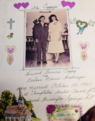 The Cuppy’s wedding page is a favorite of Dar’s, who has been an avid scrapbooker for years.
