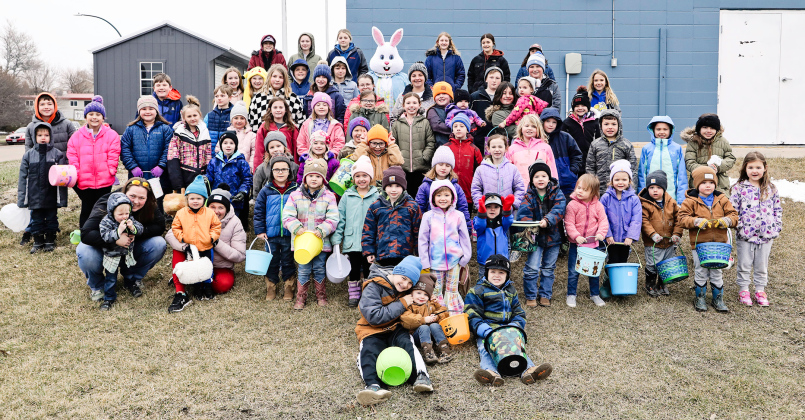 Just as the Annual Easter Egg Hunt is a beloved community tradition, the group photo taken for the True Dakotan before kids scamper off in search of eggs is a custom that goes back many decades. Jerauld 4-Hers hid 1000 in the Wessington Springs City Park Saturday morning.