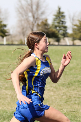 The Spartans hosted a junior high track and field meet on Monday, April 15. Brooke Mohling is pictured. 
