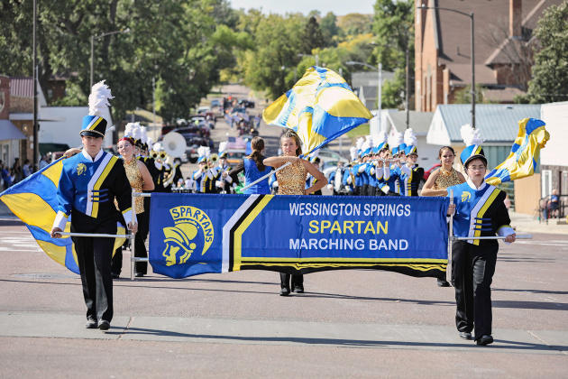 After receiving first place in their division in both Platte and Arlington marching band competitions last week, the Wessington Springs Marching Band dazzled the crowd at Friday’s Homecoming Parade. 