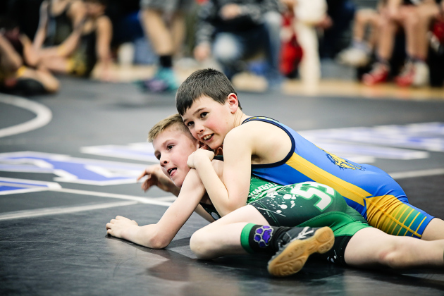 Houston Havlik takes to the mat during the tournament in Springs.